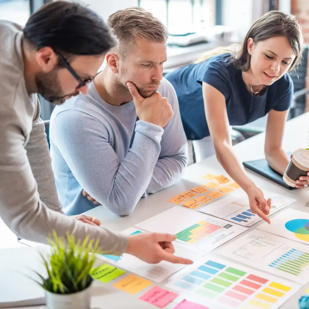 Creative team working on project