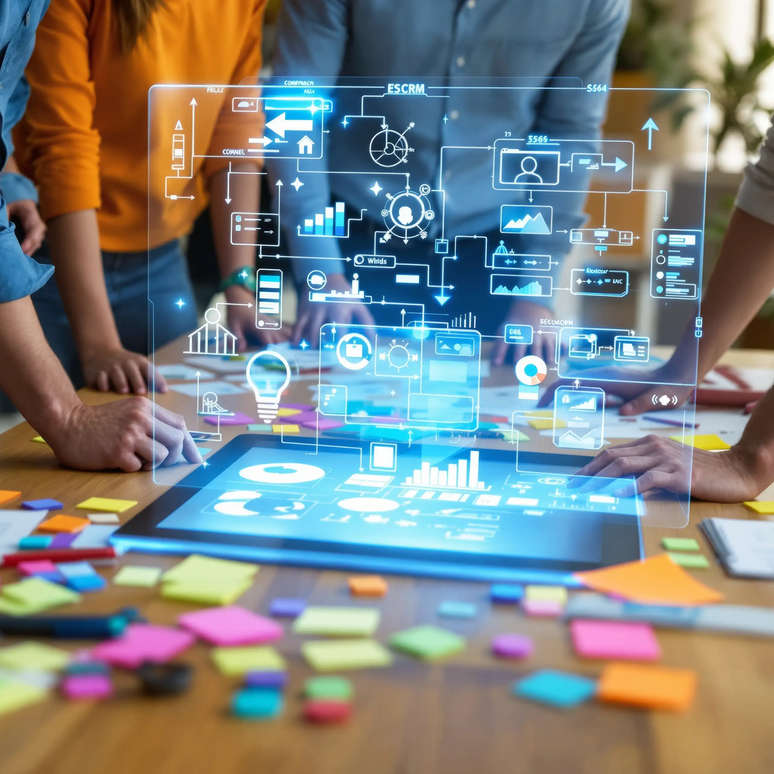 Team working on AI workflow