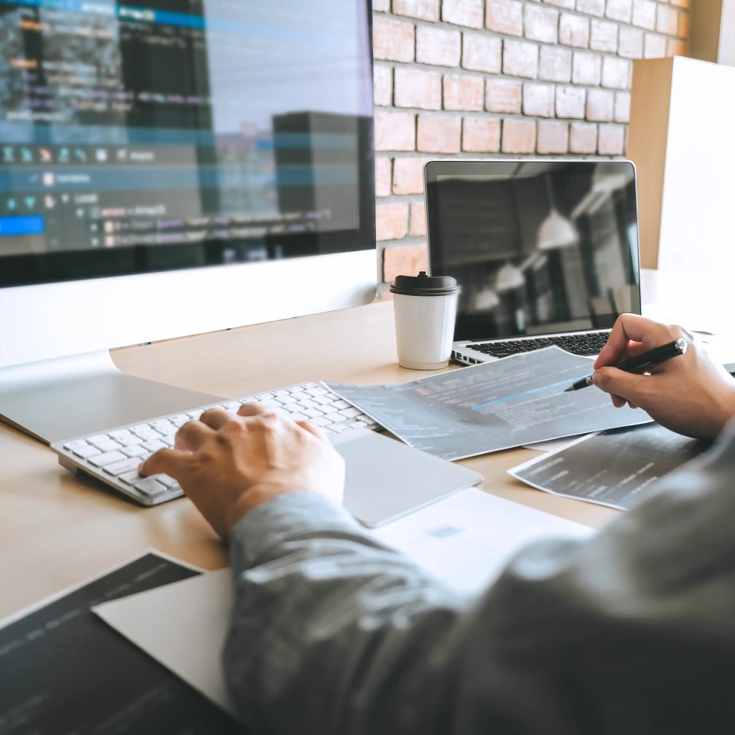 web developer working on website